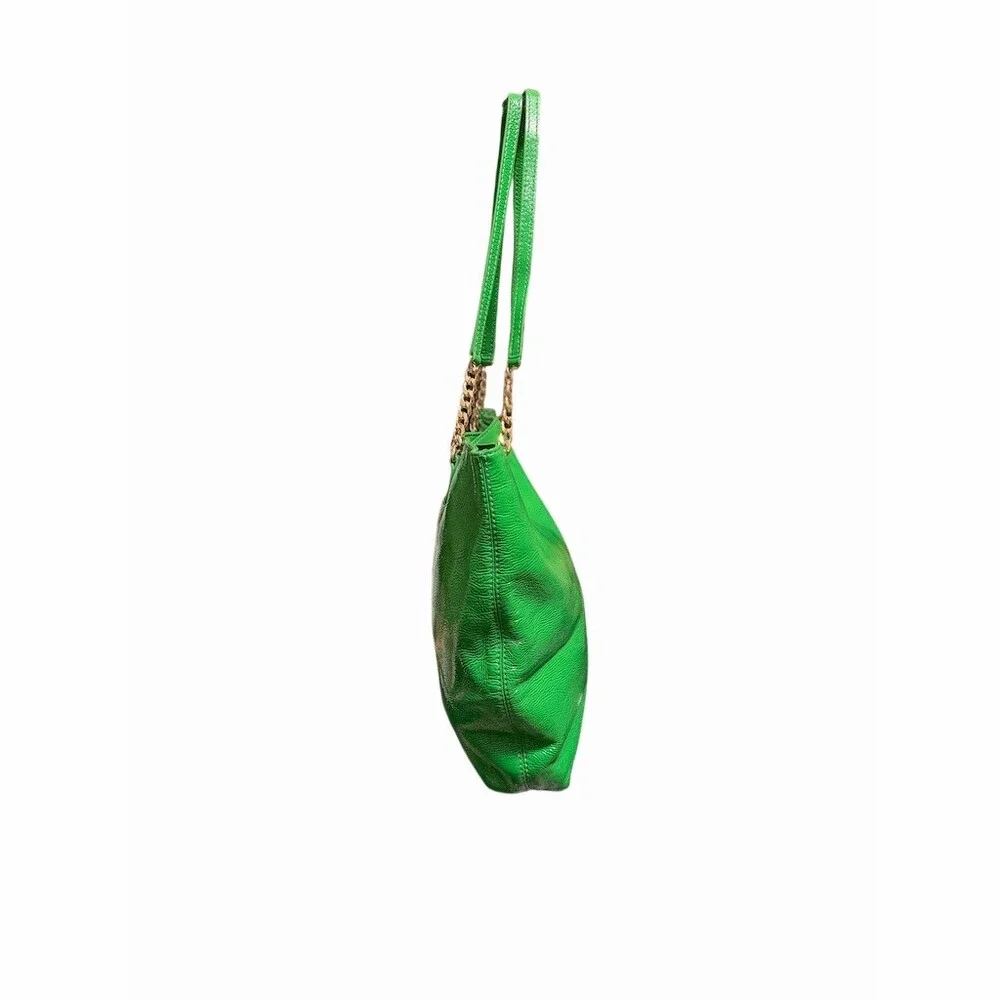 Michael Kors Green Jet Set Patent Leather Tote Bag - Picture 4 of 7